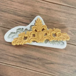 DIY烘焙翻糖欧式复古浮雕花纹硅胶模 皇冠围边装饰巧克力蛋糕模具