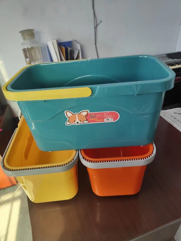Large Wheeled Mop Bucket, Plastic Water Bucket, Portable Handheld Bucket, Flat Mop Sponge Mop Bucket, Lightweight Single Bucket