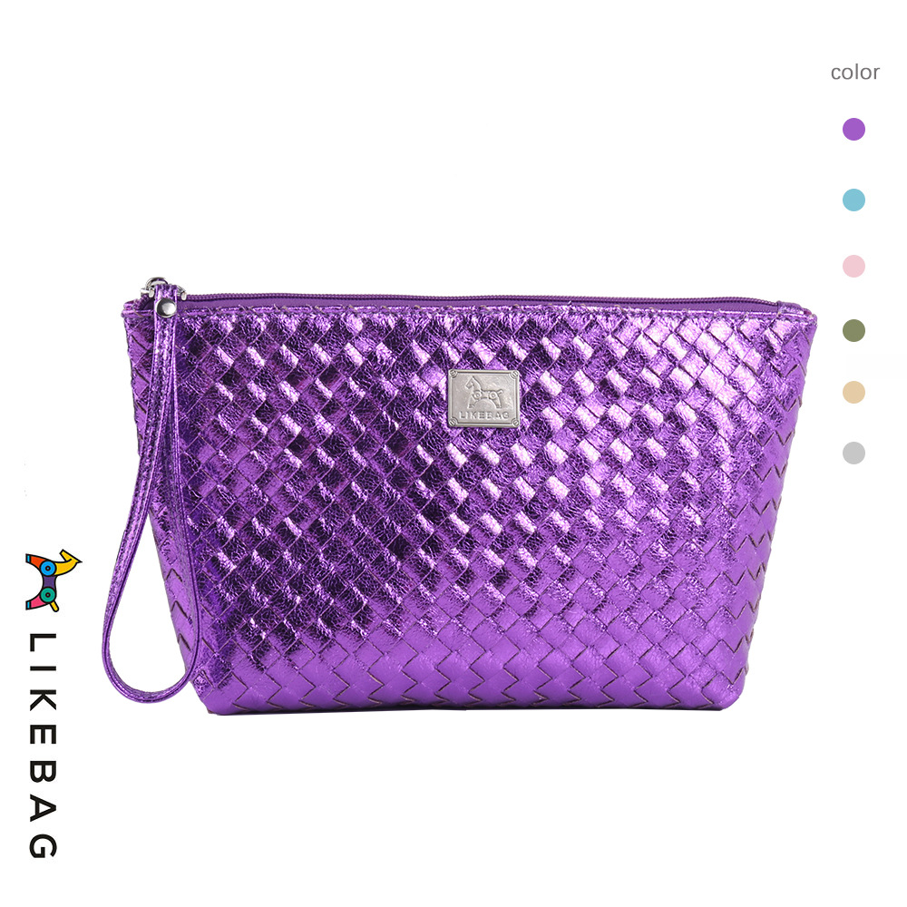 Bolsa de cosméticos de mano transfronteriza europea y americana bolsa de viaje tejida de moda bolsa de almacenamiento portátil bolsa de lavado logo puede ser añadido