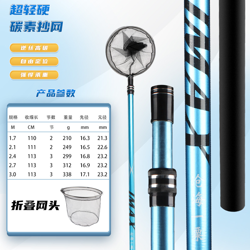 Integrated pole plus folding nano mesh [set] light blue