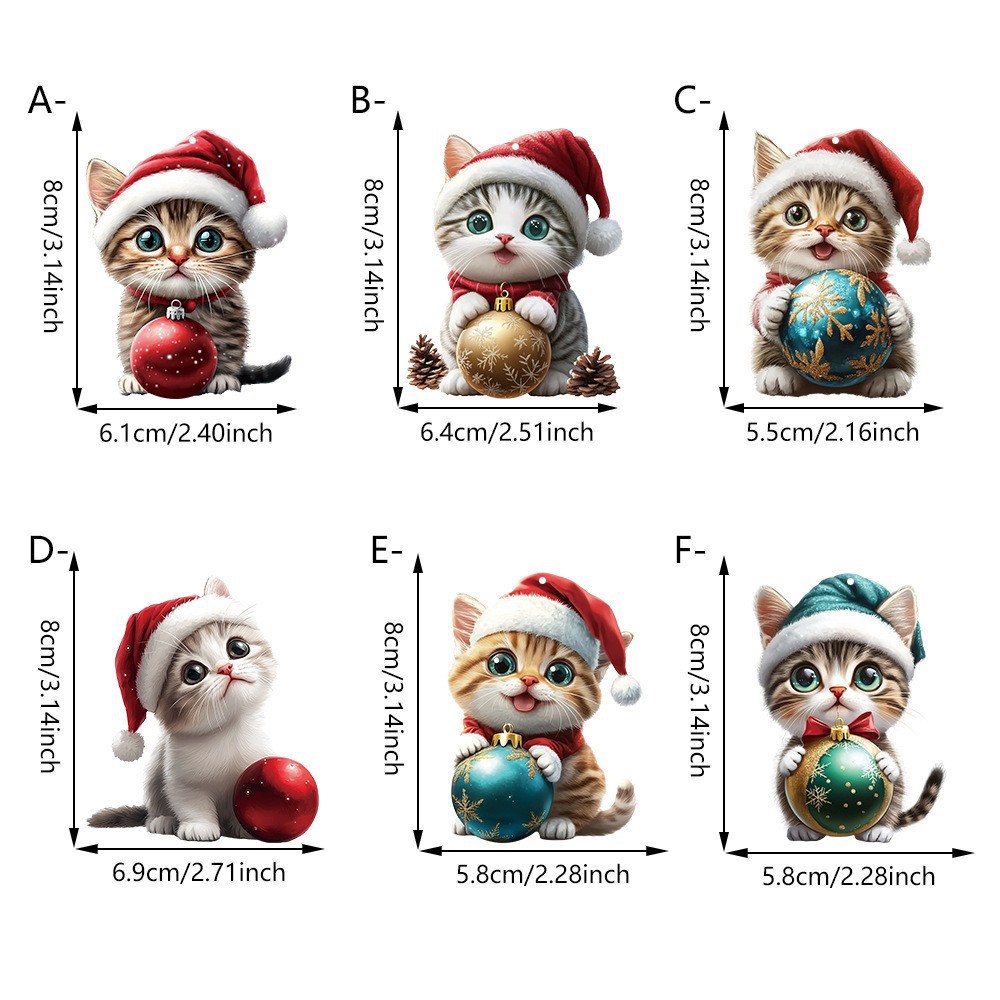 Nuevos productos transfronterizos creativos adorables gatos automóviles colgantes acrílicos sombreros planos de Navidad gatos decoraciones de árbol de Navidad