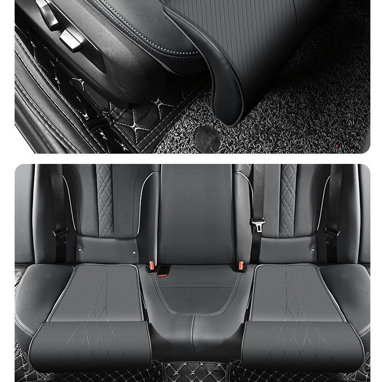 Car seat cushion with extended leg support, universal for all car models, high-grade perforated and ventilated leg support for vehicles