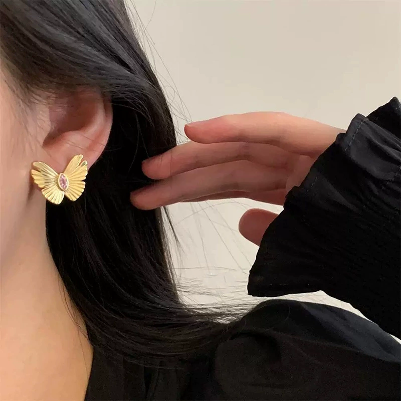 Серебряная игла, золотые универсальные ретро серьги, серебро 925 образец, интернет-знаменитость, стиль легкой роскоши, стиль высокого качества, яркий запоминающийся стиль