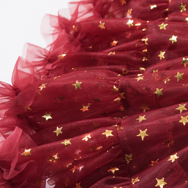 Юбка-пачка (тюльпан) Yiwu Lingfeng Clothing Red Star, полная сетчатая пышная юбка для девочек, детская праздничная юбка