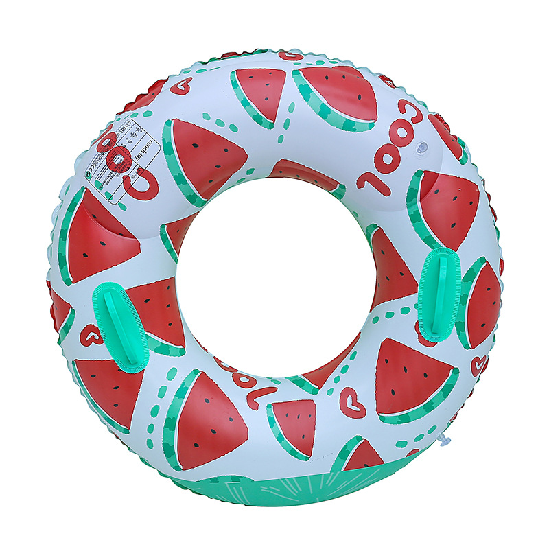 Transfronterizos ampliados con mango de barco de anclaje arco iris anillo de natación para adultos anillo de natación infláble arco iris de gran tamaño para hombres y mujeres