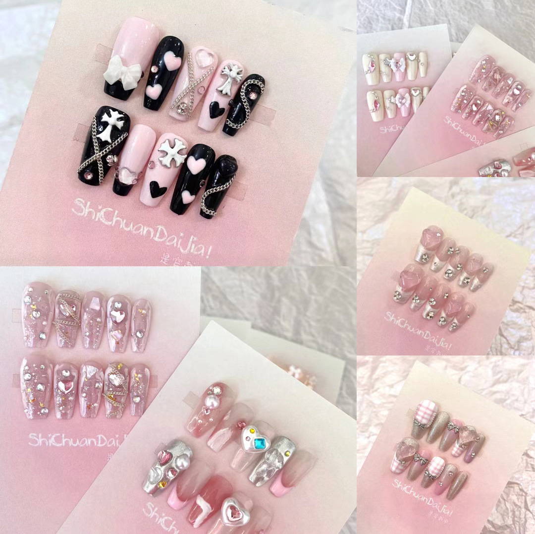 【现货】穿戴甲专用卡片高档美甲卡纸背卡小纸片硬底展示收纳定制