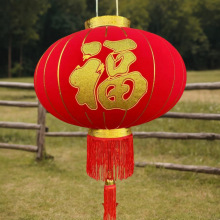 福字灯笼2025新款大红植绒布手工花灯庙会春节宫灯批发厂家春