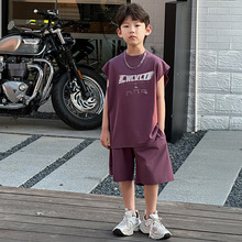 男童夏款套装儿童韩版2025新款夏装街头风运动背心短裤两件套童装