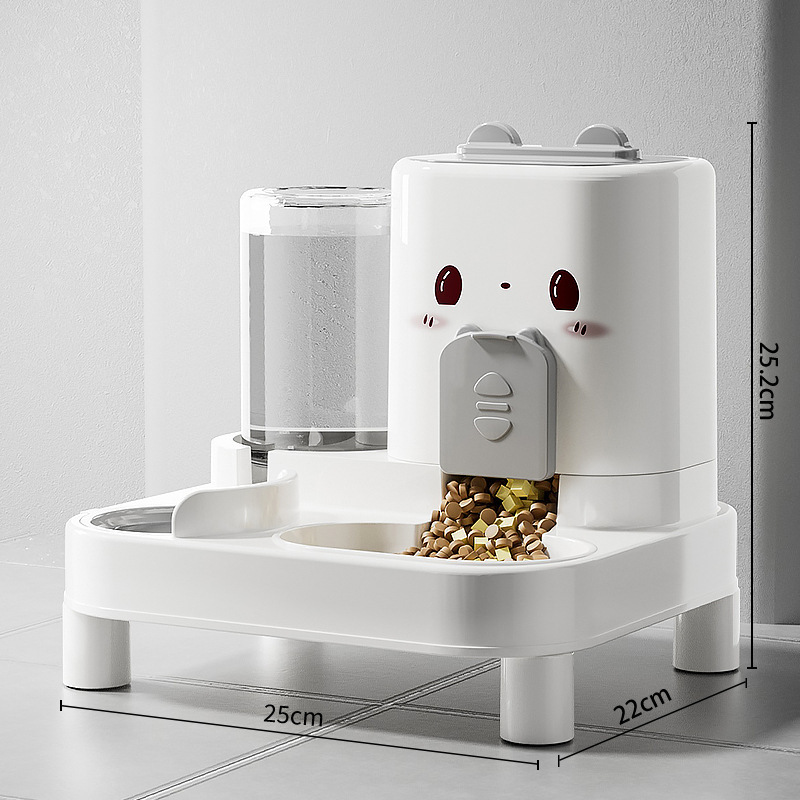 猫碗自動給餌器浄水器一体食盆茶碗水碗食糧碗保護頚椎ペット犬鉢犬碗|undefined