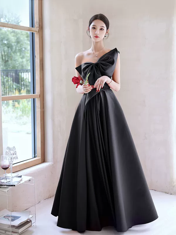 Black spring evening dress, skirt, 2022