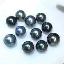 天然海水大溪地黑珍珠 15-17mm 近圆饱满圆强光极微瑕微瑕