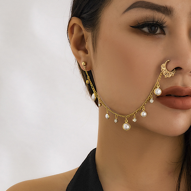 European and American jewelry, ethnic style, Su style, no punching nose studs, nose accessories, sweet and cool earrings, puncture nose rings_voghion.com