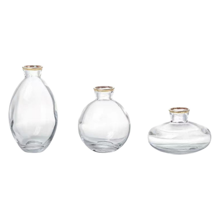 Amazon set mini jarrón pequeño nórdico medieval de alta gama jarrón de vidrio estilo ins adornos de alto valor