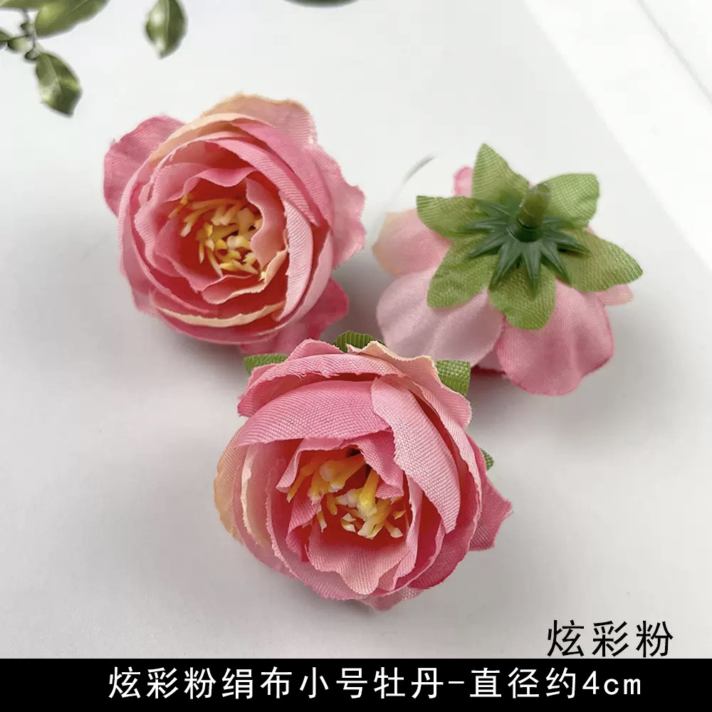 Flores artificiales flores rosadas bricolaje accesorios hechos a mano tocado de estilo antiguo accesorios de material de flor de horquilla arreglos florales de pared de flores de boda
