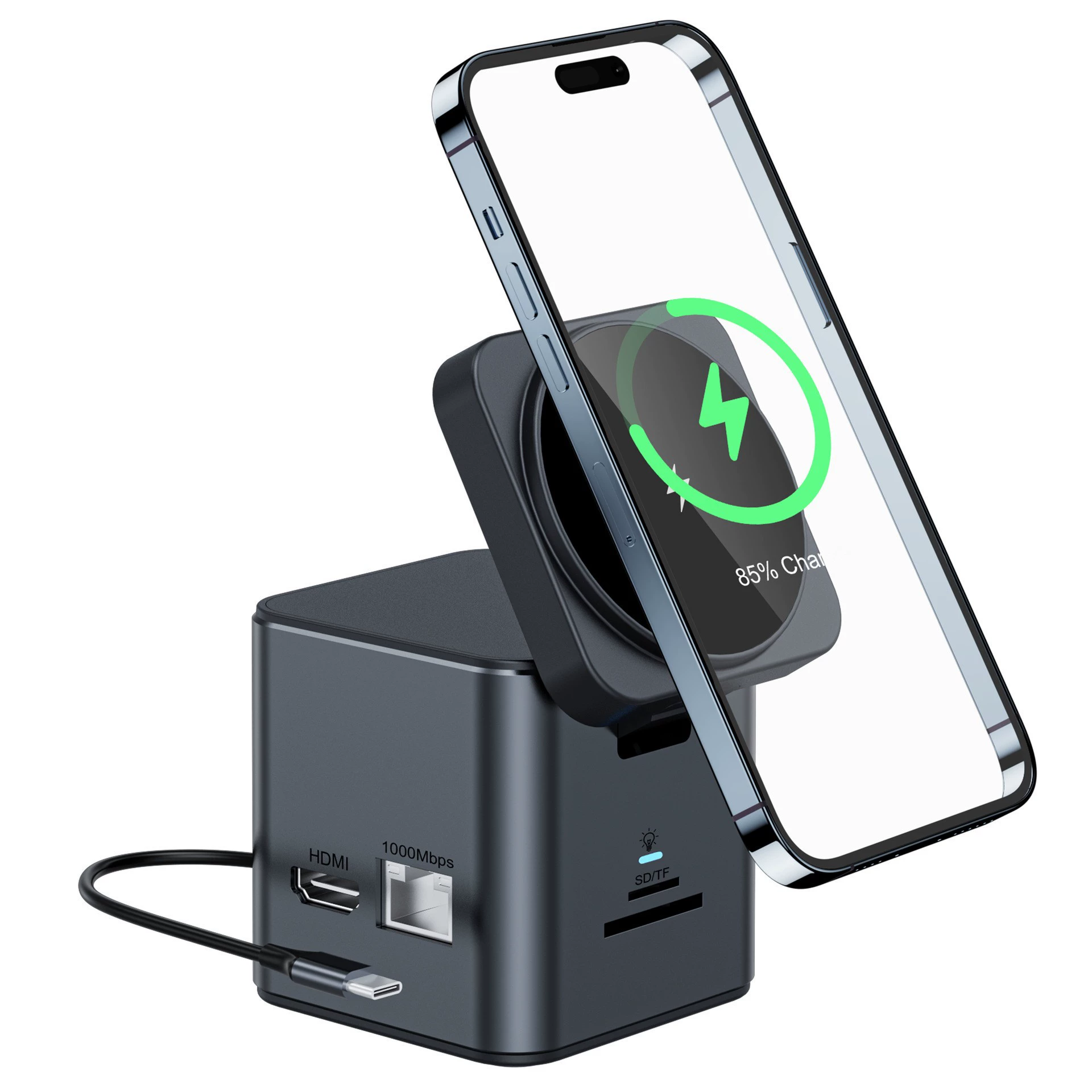 Расширенная док-станция Type-C Expansion Dock USB15W магнитная беспроводная зарядная HUB внешний мобильный телефон компьютер