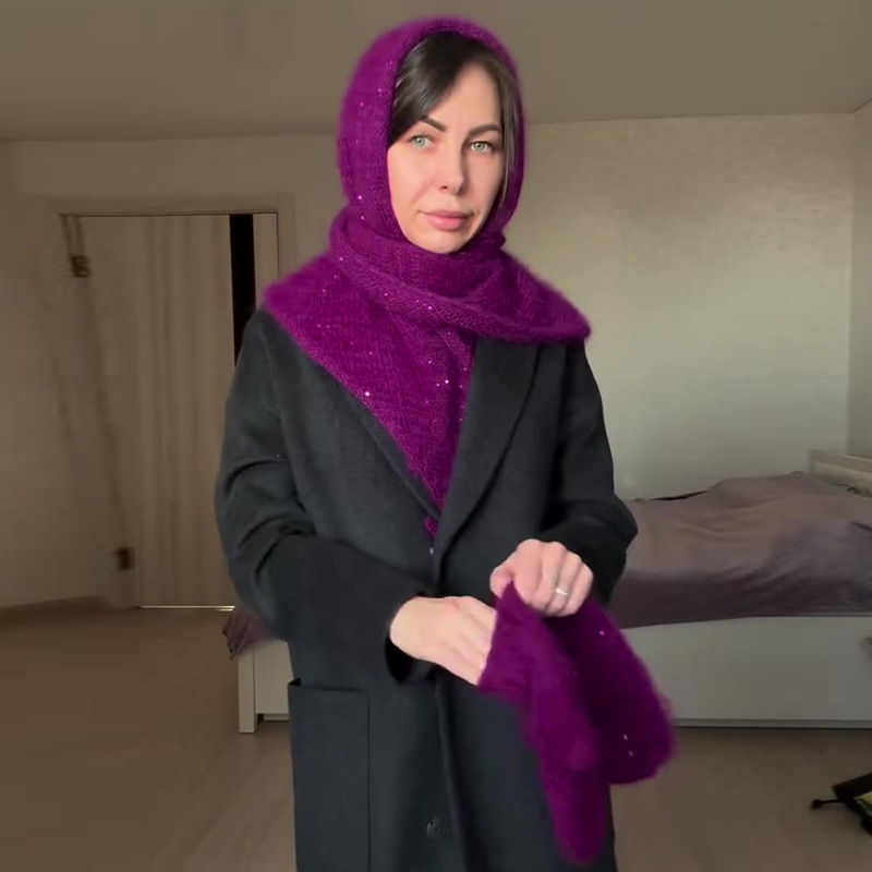 2024 otoño nuevo Europa y América Amazon ropa de mujer transfronteriza de color sólido a prueba de viento grueso sombrero cálido bufandas dos conjuntos image 4