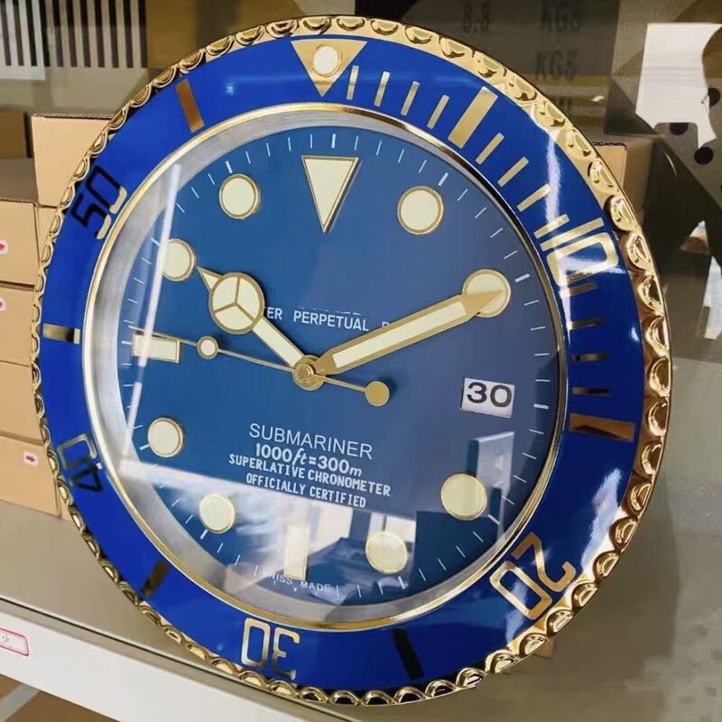 一件起批金属不锈钢夜光客厅挂钟GMT静音钟表专供出口Wall clock|undefined