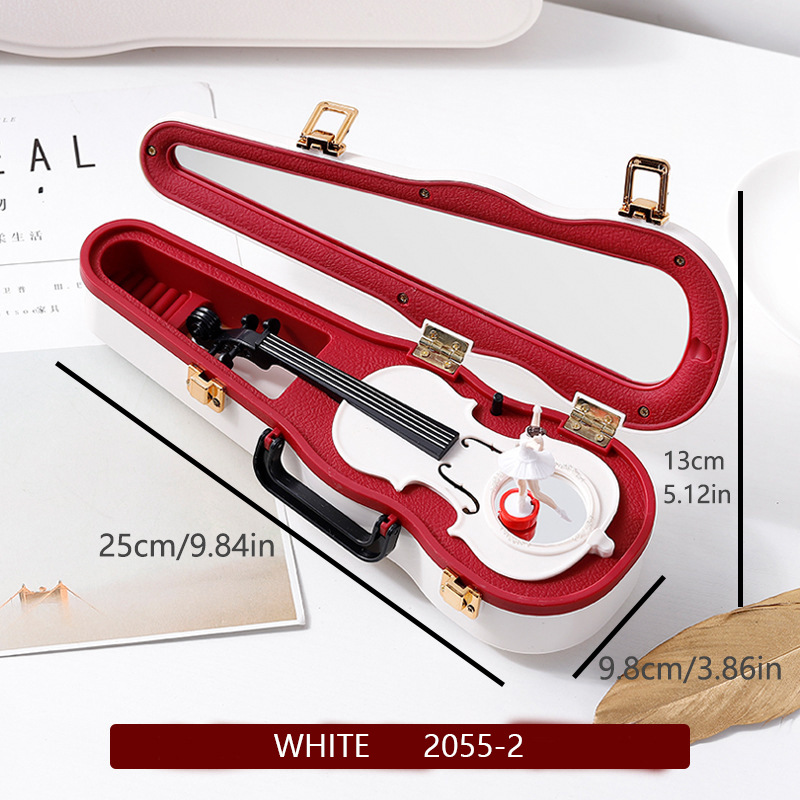 Caja de violín caja de música-blanco