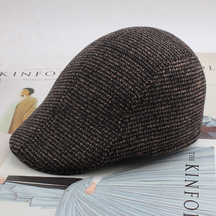 Otoño y invierno gorra de lengua de pato gran placas de la boina de la cabeza gorra de hombre de mediana edad gorra abuelo gorra de invierno