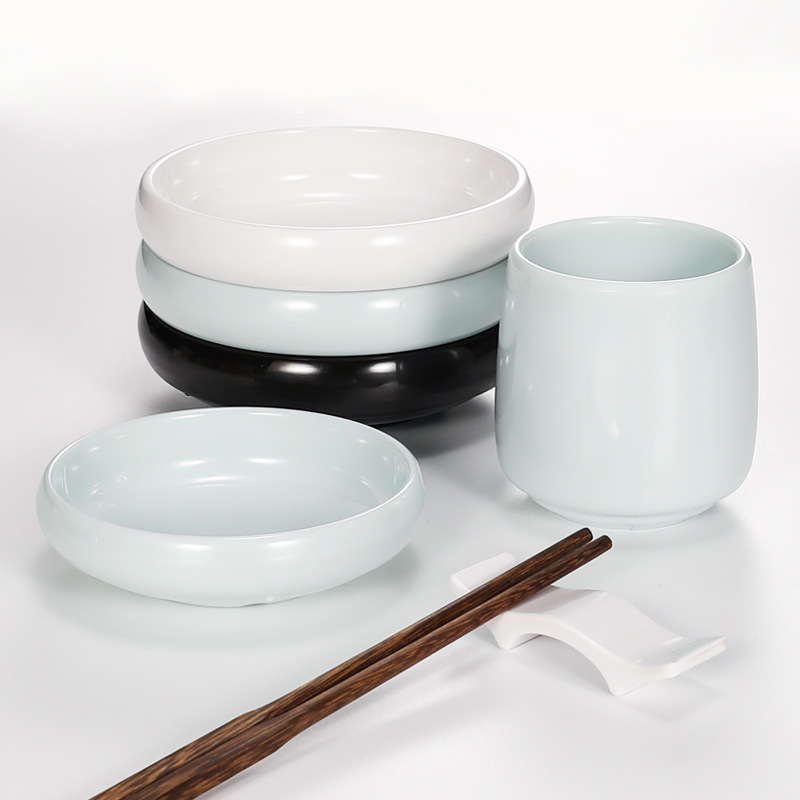 Small melamine plate imitation porcelain Korean-style Japanese tableware small round plate plastic cold food snacks small dish commercial