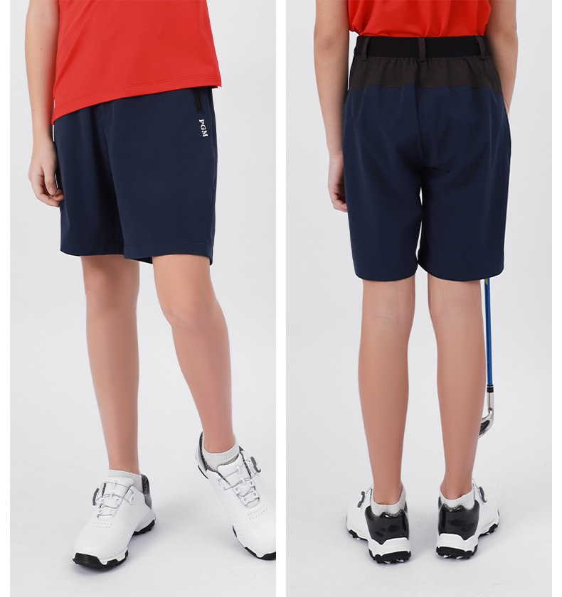 Quần short golf trẻ em PGM co giãn thắt lưng mùa hè — KUZ105 Màu Đỏ, KUZ105 Màu xanh nhạt, KUZ105 màu xanh hải quân, KUZ105 màu trắng chi tiết 5