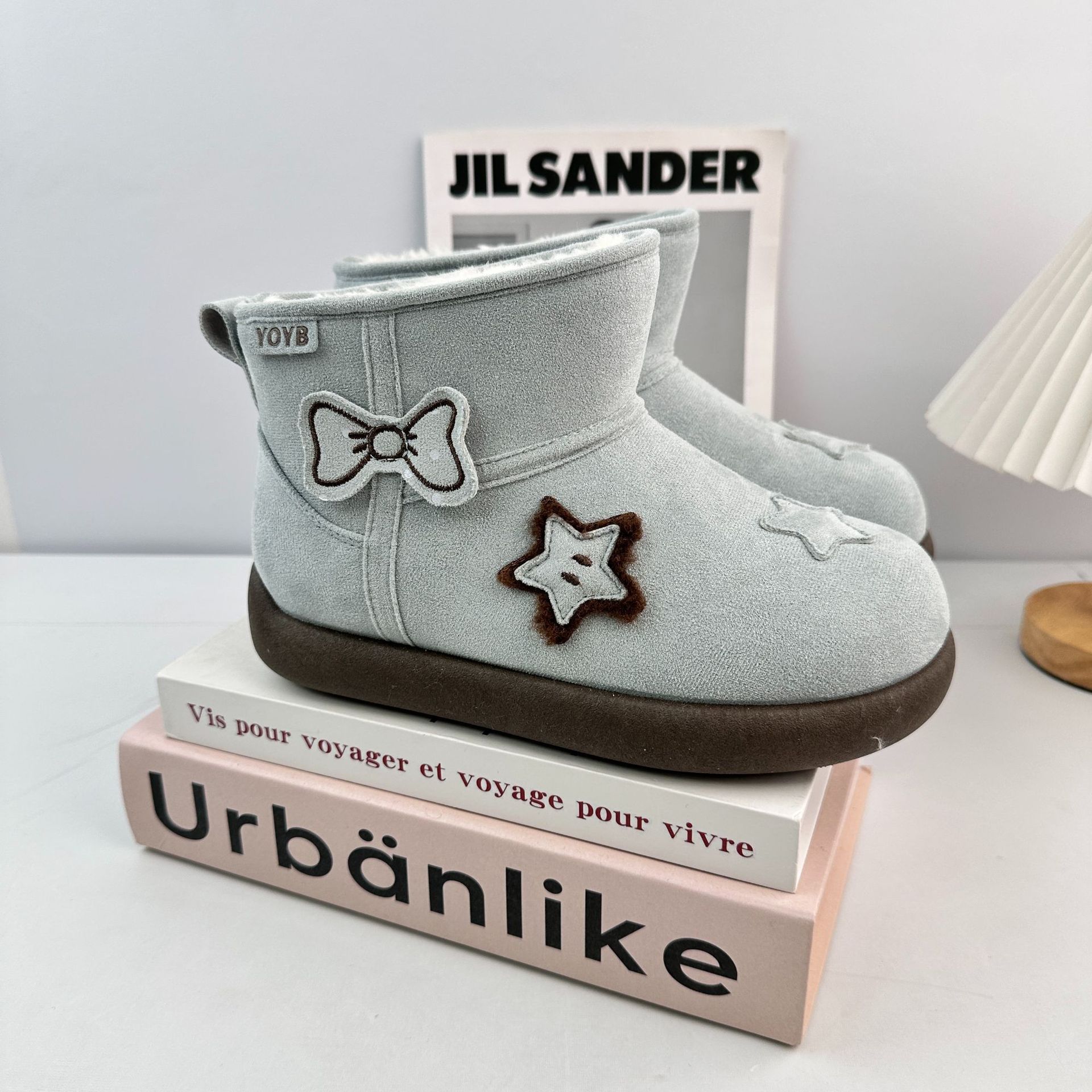 Yuanbo 2025 invierno nuevo fondo grueso Kapibara suede de camisa estrella cabeza grande con lana de moda botas de nieve image 9