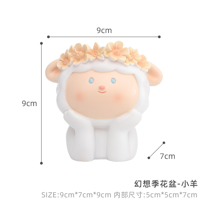 Chậu cây mọng nước hình động vật resin, chậu mini để bàn, tiểu cảnh sân vườn (RG-73)