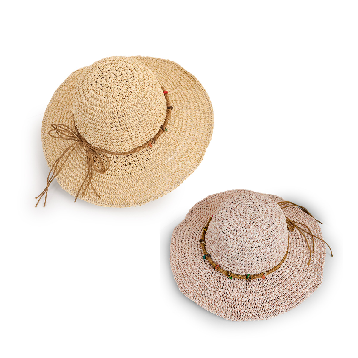 Korean Style Sunscreen Button Woven Big Brim Breathable Straw Hat display picture 14