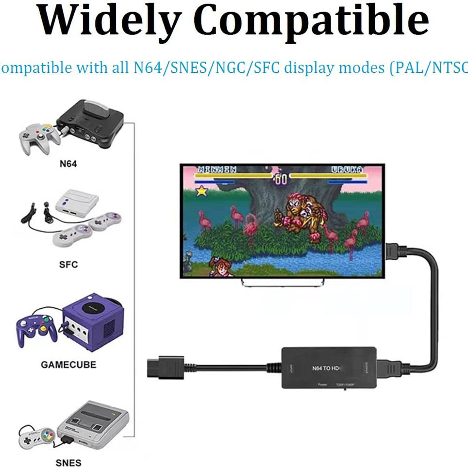 NGC/N64/SNES/SFC HD video HDTV convertidor N64 a HDTV convertidor de vídeo