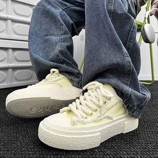 shoes新款小众设计男女同款休闲滑板鞋潮鞋多巴胺色跨境潮鞋帆布