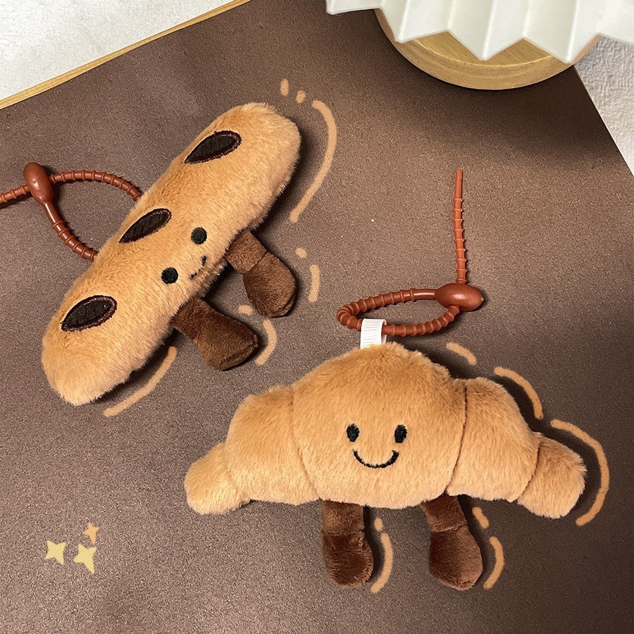 Cute Baguette Plush Doll Pendant French Dessert Doll Bag Keychain Bread Doll Wholesale Toys Super Cute