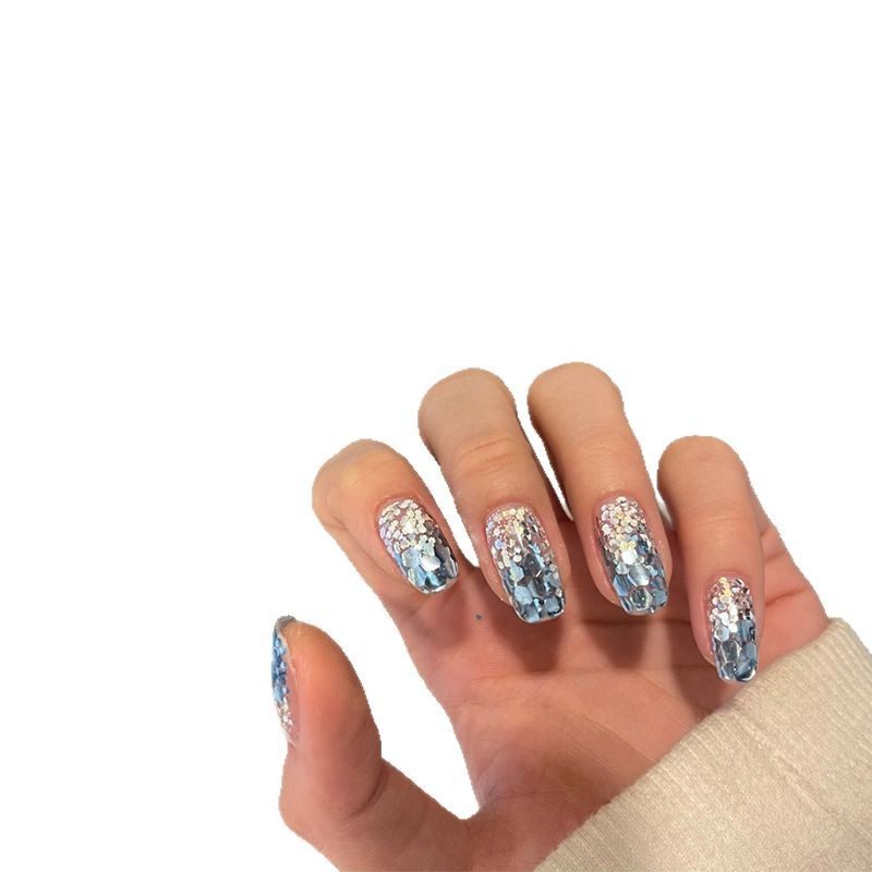 Popular en línea popular ins estilo coreano lentejuelas grandes brillo de uñas mezcla de pegamento esmalte de uñas tablero de exhibición Corea del Sur joyería de estilo coreano image 6