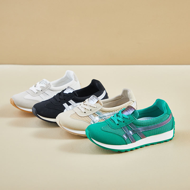 Tenis Retro de Malla para Mujer Malla y Suela de Caucho Aumento de Estatura para Uso Diario
