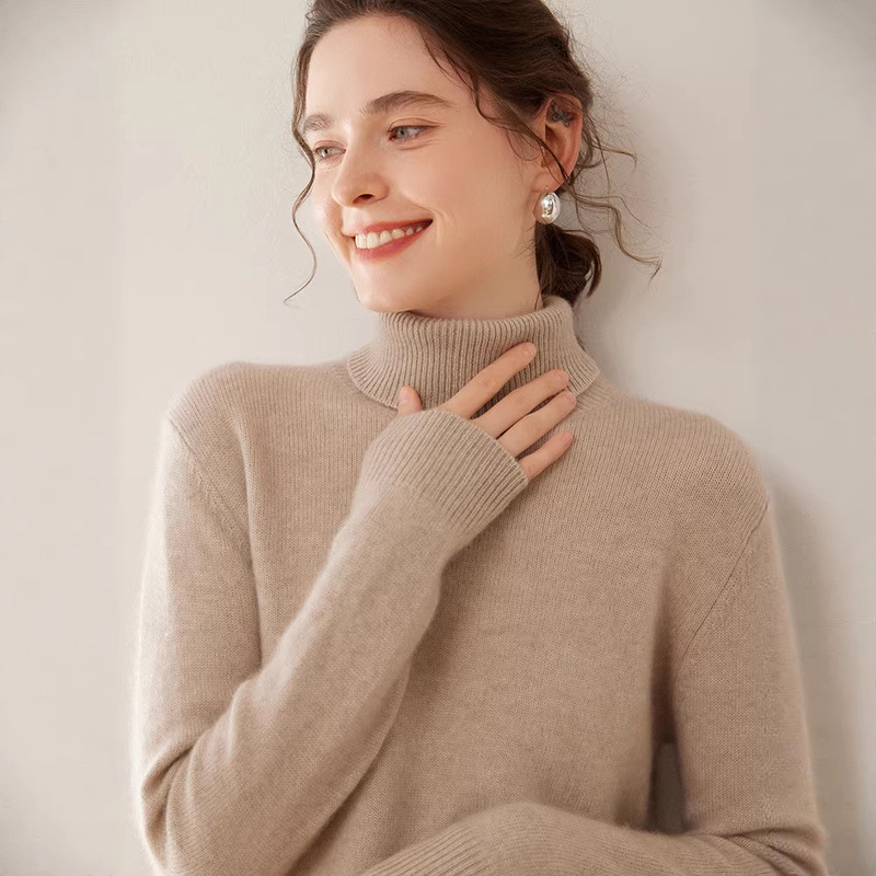 Cashmere Sweater for Autumn and Winter, Double-Layered Thickened High-Neck Women's Cashmere Sweater, Knitted Inner Layer for Warmth Cashmere Sweater for Autumn and Winter, Double-Layered Thickened High-Neck Women's Cashmere Sweater, Knitted Inner Layer for Warmth