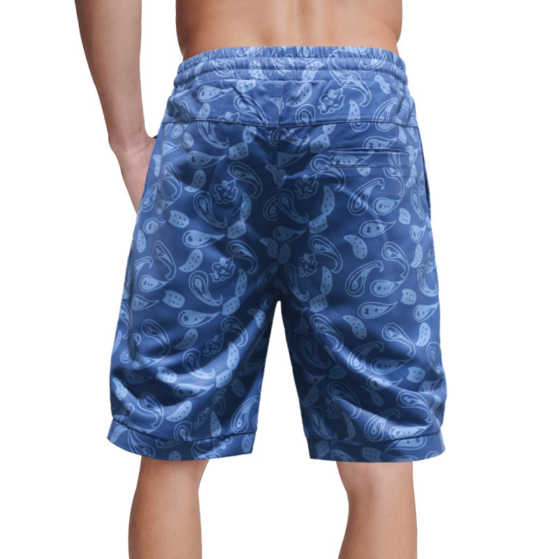 Capris da uomo casual con stampa personalizzata della nuova estate 2024 Pantaloncini traspiranti con lacci in cotone denim_voghion.com