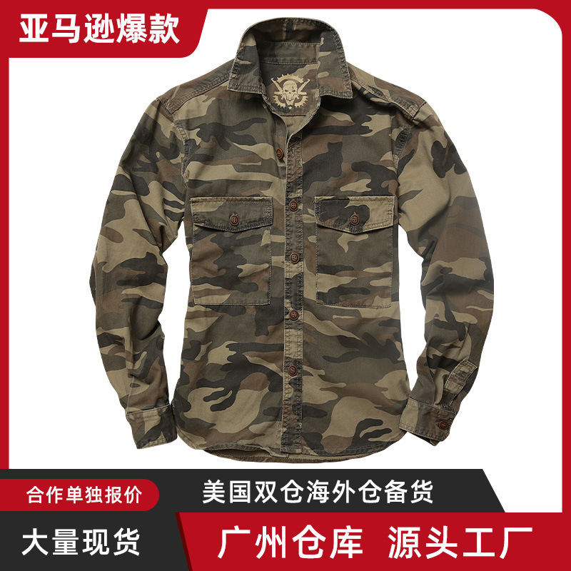 2025 New Shirt Long Sleeve Jacket Camouflage Workwear Military Jacket Factory Direct Sales Camouflage Jacket Ak1001