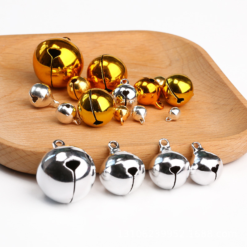 Golden Copper Bell Environmentally Friendly Electroplating Colorfulful Small Bell DIY Pendant Silver Bell Jewelry Accessories Material Wholesale