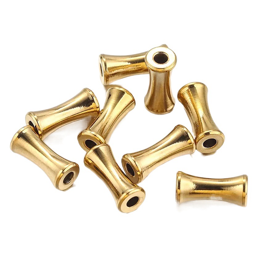 Cuentas de acero inoxidable en forma de jarrón agujero 2mm arco perlas de vacío chapado en oro espaciador perlas diy accesorios de la joyería perlas