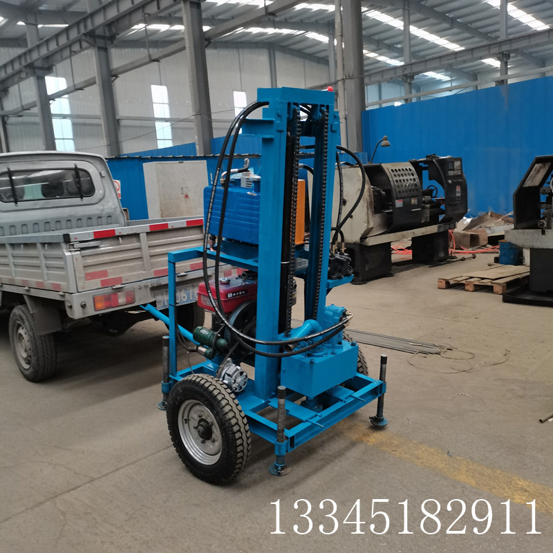 液压升降柴油动力打井机 工地螺旋打桩设备 农用150米水井钻机配