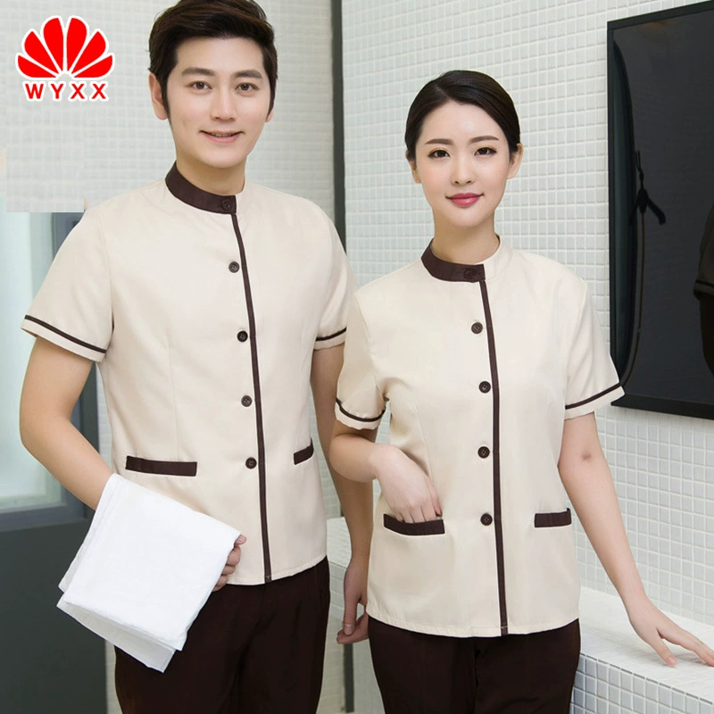 Чистка одежды с коротким рукавом летняя одежда уборка имущества тетя гостиничный номер официант рабочая одежда с коротким рукавом ПА костюм