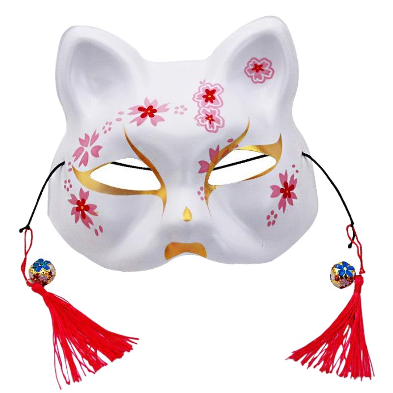 Estilo japonés flor de cerezo zorro gato máscara Guangdong PVC alta calidad Festival celebración máscara Navidad carnaval máscara