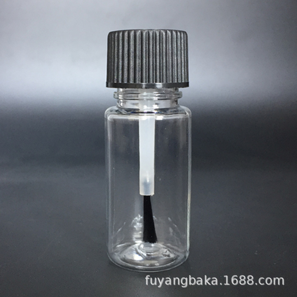10ml指甲油瓶毛刷pet塑料瓶分装DIY小样瓶胶水瓶补漆瓶带刷瓶