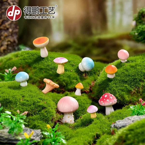 Moss Micro-Landscape Creative Simulation Fantasy Small Mushrooms Bonsai Gardening DIY Landscaping Decoration Accessories Small Ornaments
