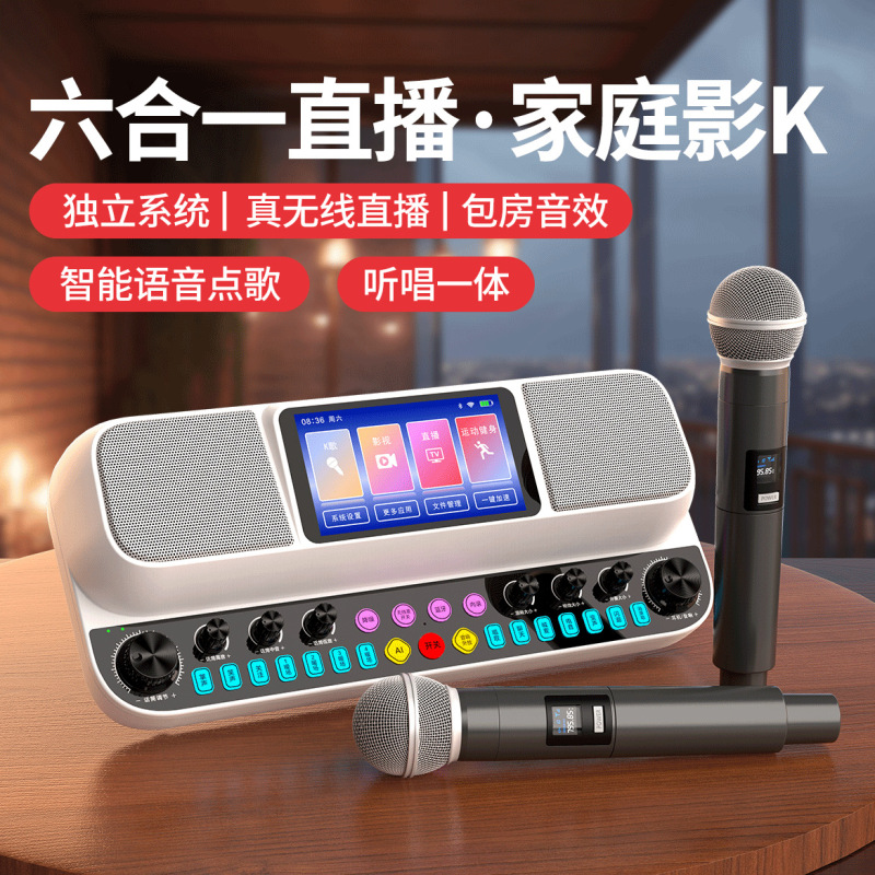 布谷鳥K600Xライブカラオケサウンドカード一体型スピーカー 室内/屋外 家庭用カラオケ ワイヤレスBluetoothスピーカー|undefined