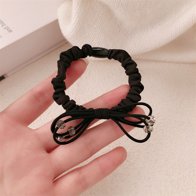 Temperamento simple arco de cristal anillo de cabello de cola de caballo cuerda de cabello cabeza cuerda de goma mujer no daña cabello al por mayor