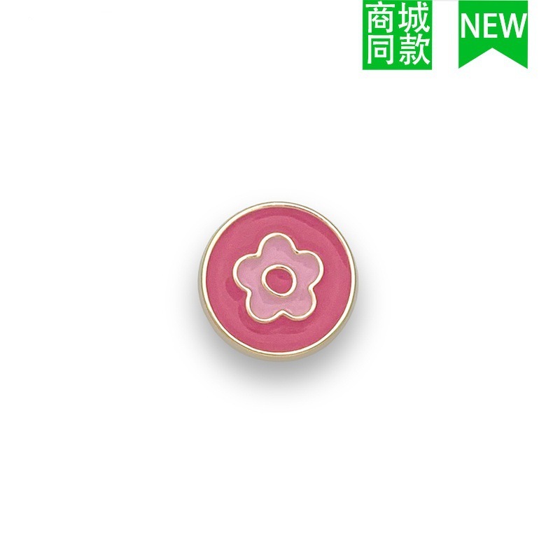 新款cross洞洞鞋鞋花金属樱花鞋扣配饰配件粉色系花朵diy装饰品|undefined