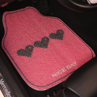 Car Floor Mats for the Back Seat, Non-Slip, Cute Silk Loop Style, Durable, Customizable, New Model for Car Interior (Universal Foot Pad) - front-row-foot-pad-single-piece