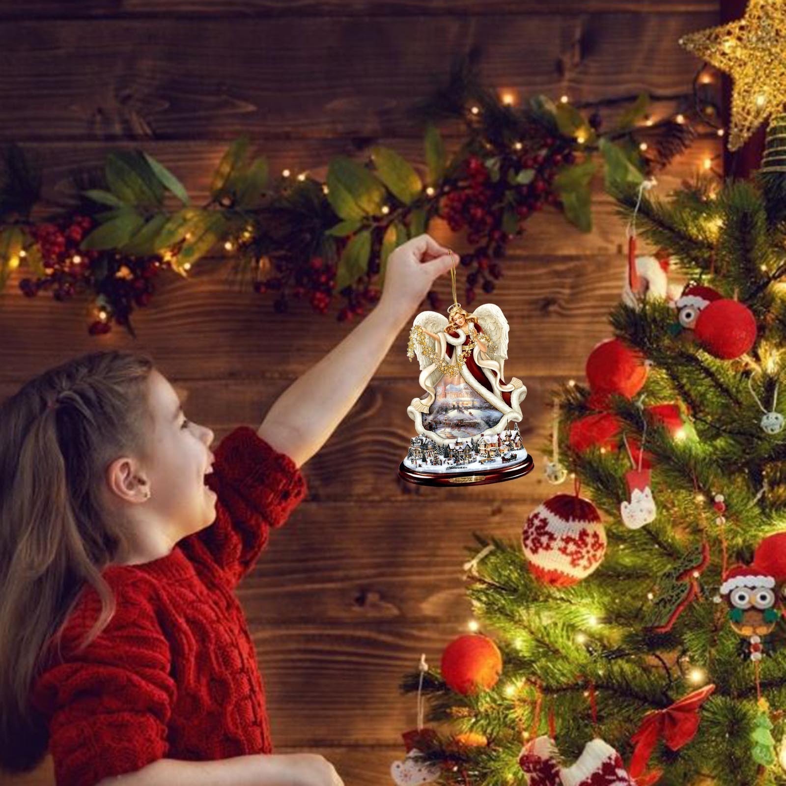 Transfronterizo nuevo creativo árbol de Navidad Santa Claus acrílico colgante artesanía coche colgante decoraciones para el hogar