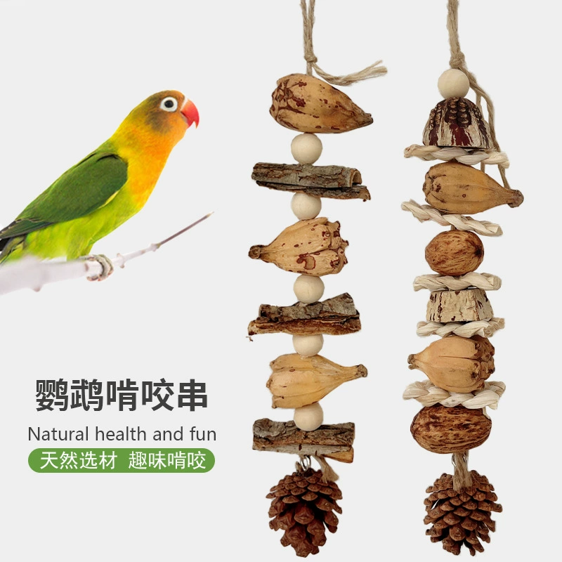 Веселый попугай игрушка рвать и душно кусать струны из натурального материала комбинация птичьих игрушек декоративная клетка подвеска