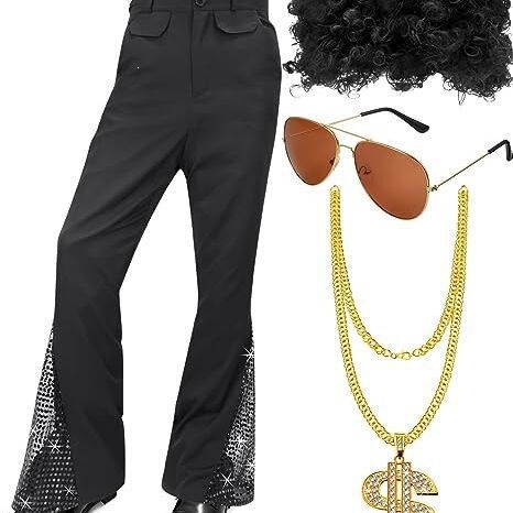 2025 Amazon's New 70S Style Boys' Classic Casual Retro Sequined Flared Pants